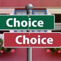 choice signs indicating that there options of assets for collateral