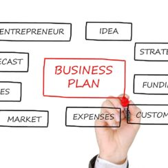 business plan on a white board