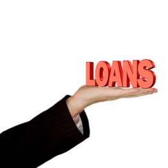 loans sign in a man 's hand