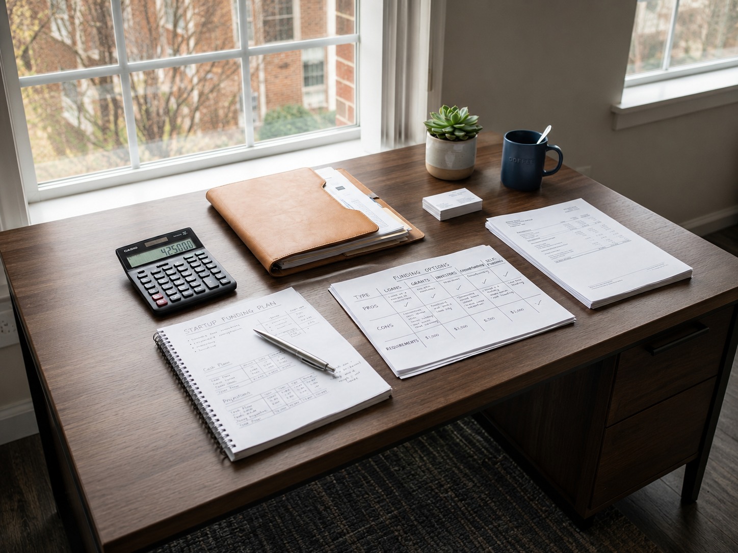 Startup funding comparison with documents and calculator