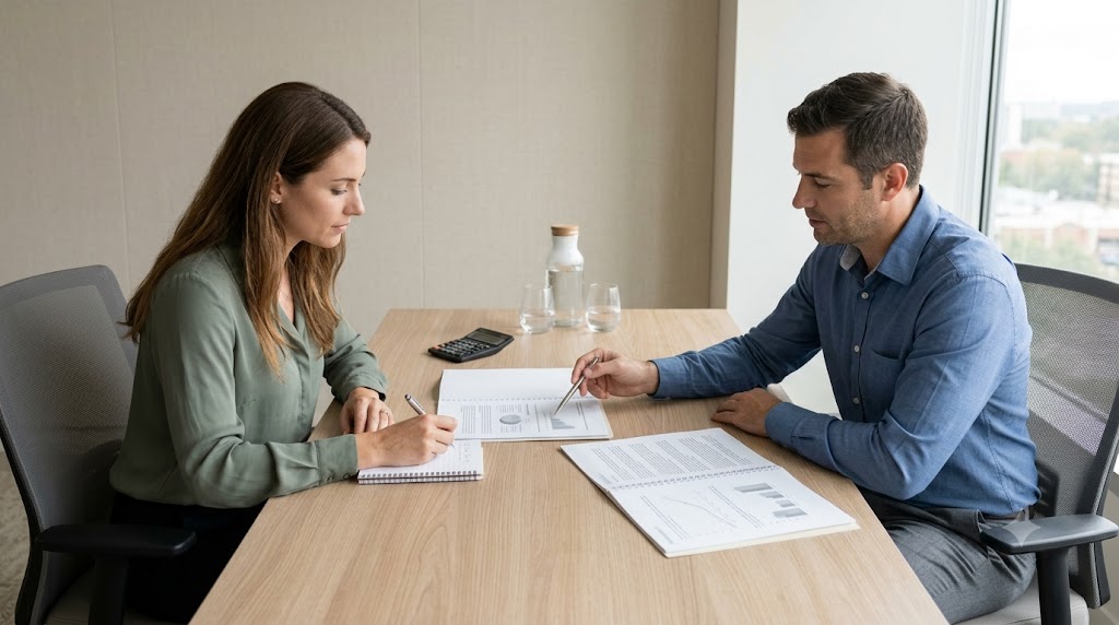 Business owner comparing lender answers before choosing a small business loan