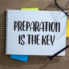 sign says preparation if the key encouraging you to prepare