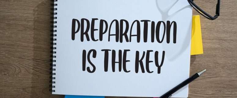 sign says preparation if the key encouraging you to prepare