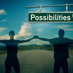 Possibilities sign for selecting the right lender