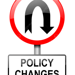 policy changes sign on a post rwflecting the President's Policy changes
