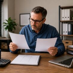 Business owner reviewing refinance options for a small business loan