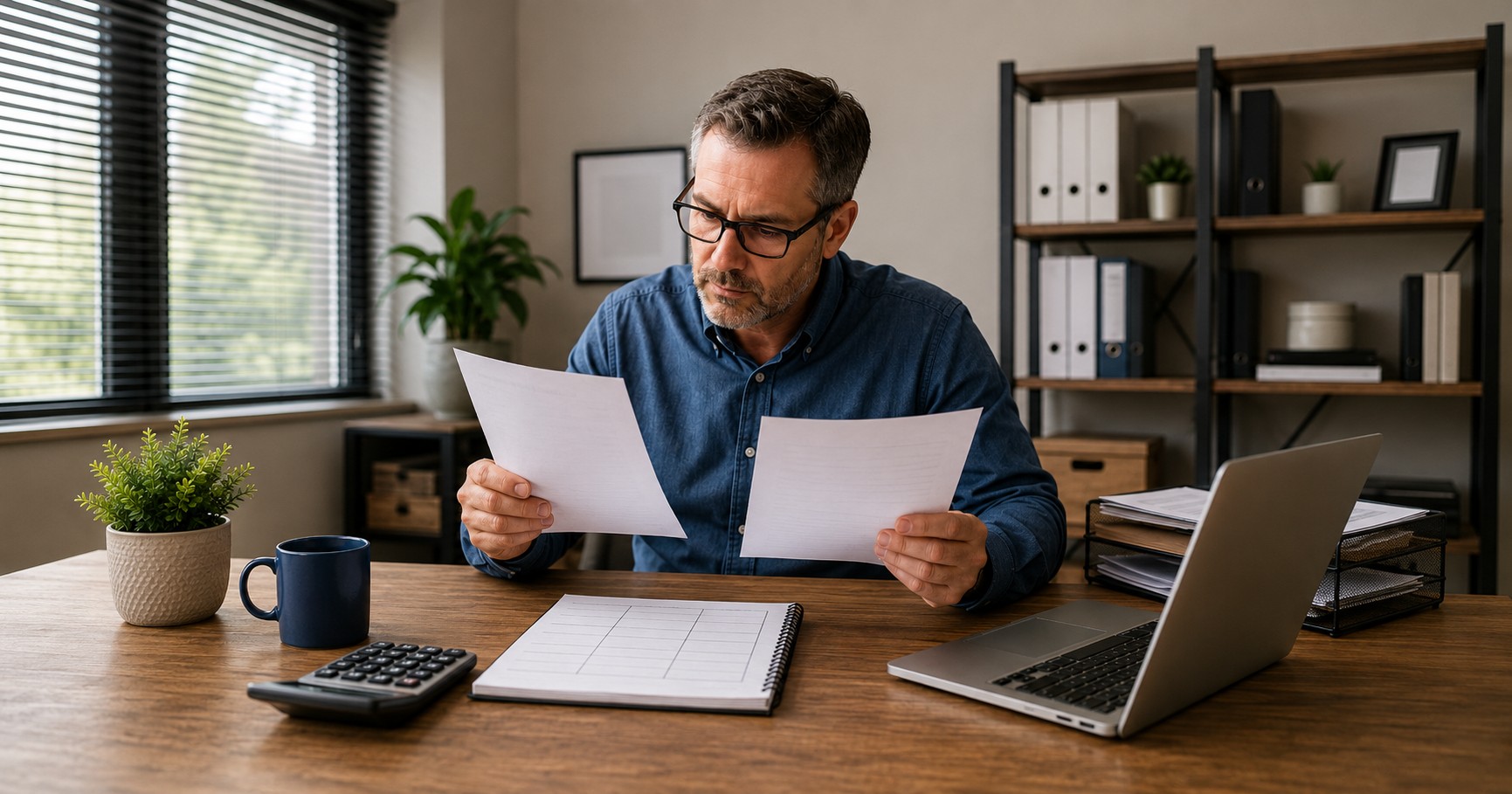 Business owner reviewing refinance options for a small business loan