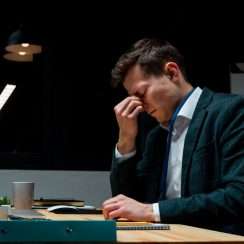 man who has been working all night needs a small business loan to get through a slow season but he wants to safely apply for the SBA Loan