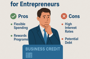 man weighing pros and cons ofbusiness credit cards