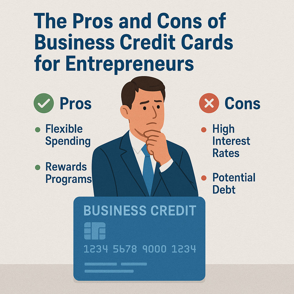 man weighing pros and cons ofbusiness credit cards