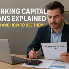 man looking over capital loan papers