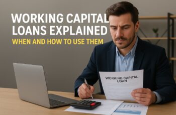 man looking over capital loan papers