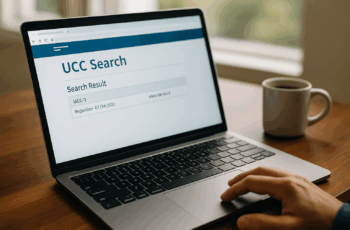 UCC search screen used to check lien filing results