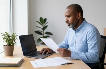 Business owner reviewing UCC lien filing before a loan closing