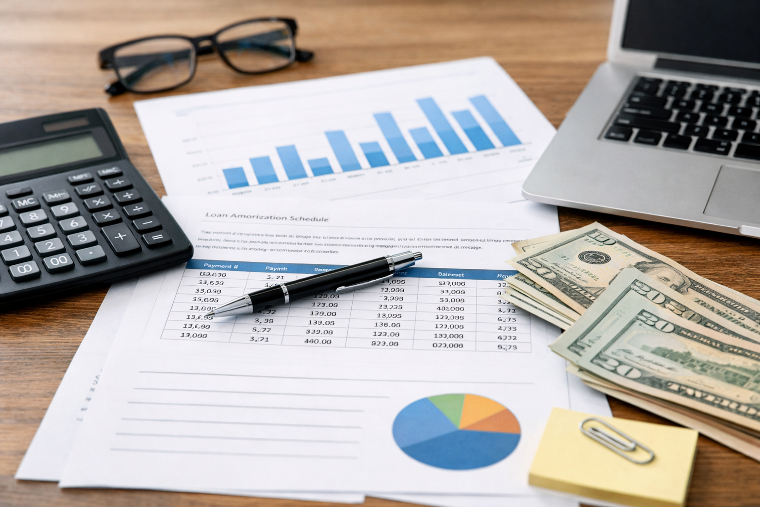 financial papers on a desk representing repayment cost comparison for short-term business financing