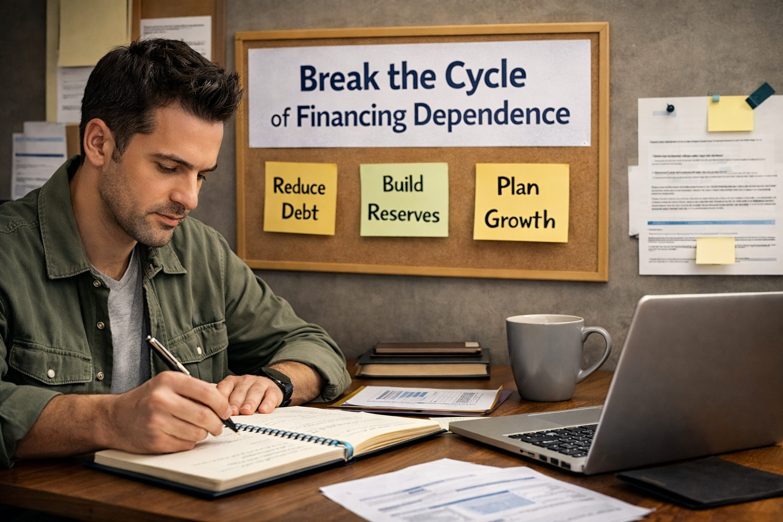 cash flow analysis chart highlighting warning signs before financing dependence develops