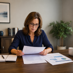 Business owner reviewing business loan covenants before signing