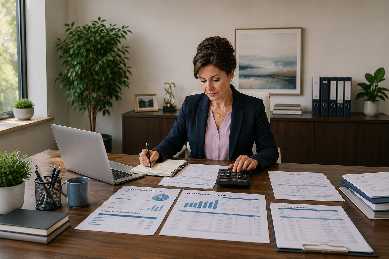Loan repayment and cash flow review for small business financing