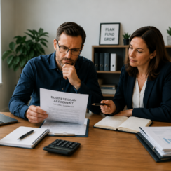 Business owner reviewing a personal guarantee business loan agreement