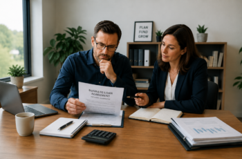 Business owner reviewing a personal guarantee business loan agreement