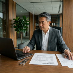 Business owner preparing to talk to a lender about cash flow