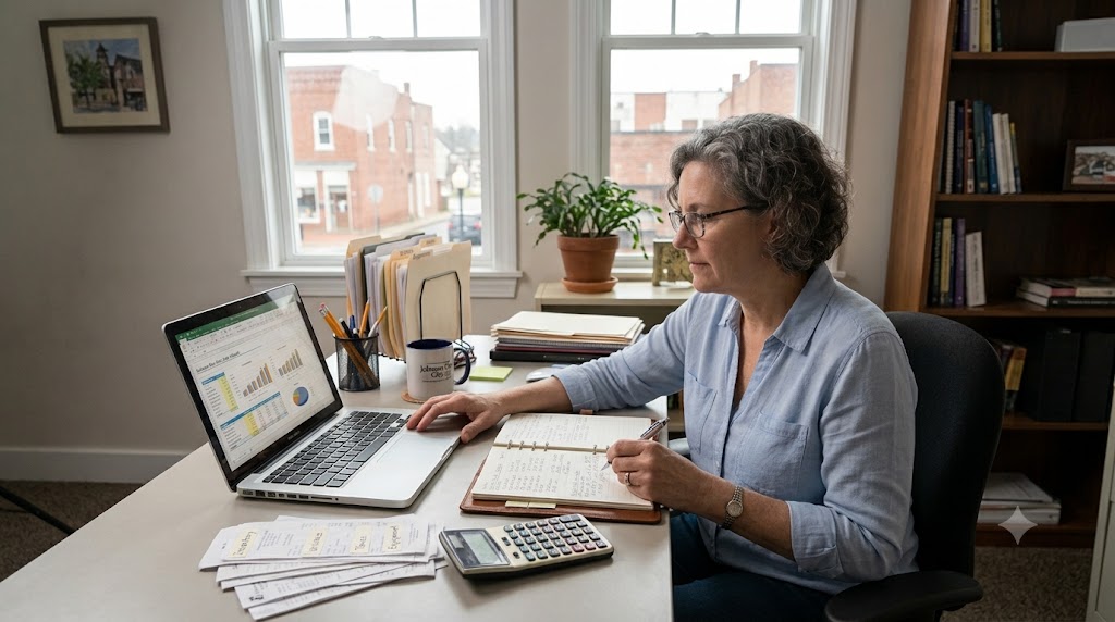 Business owner planning for emergency expenses with cash flow documents