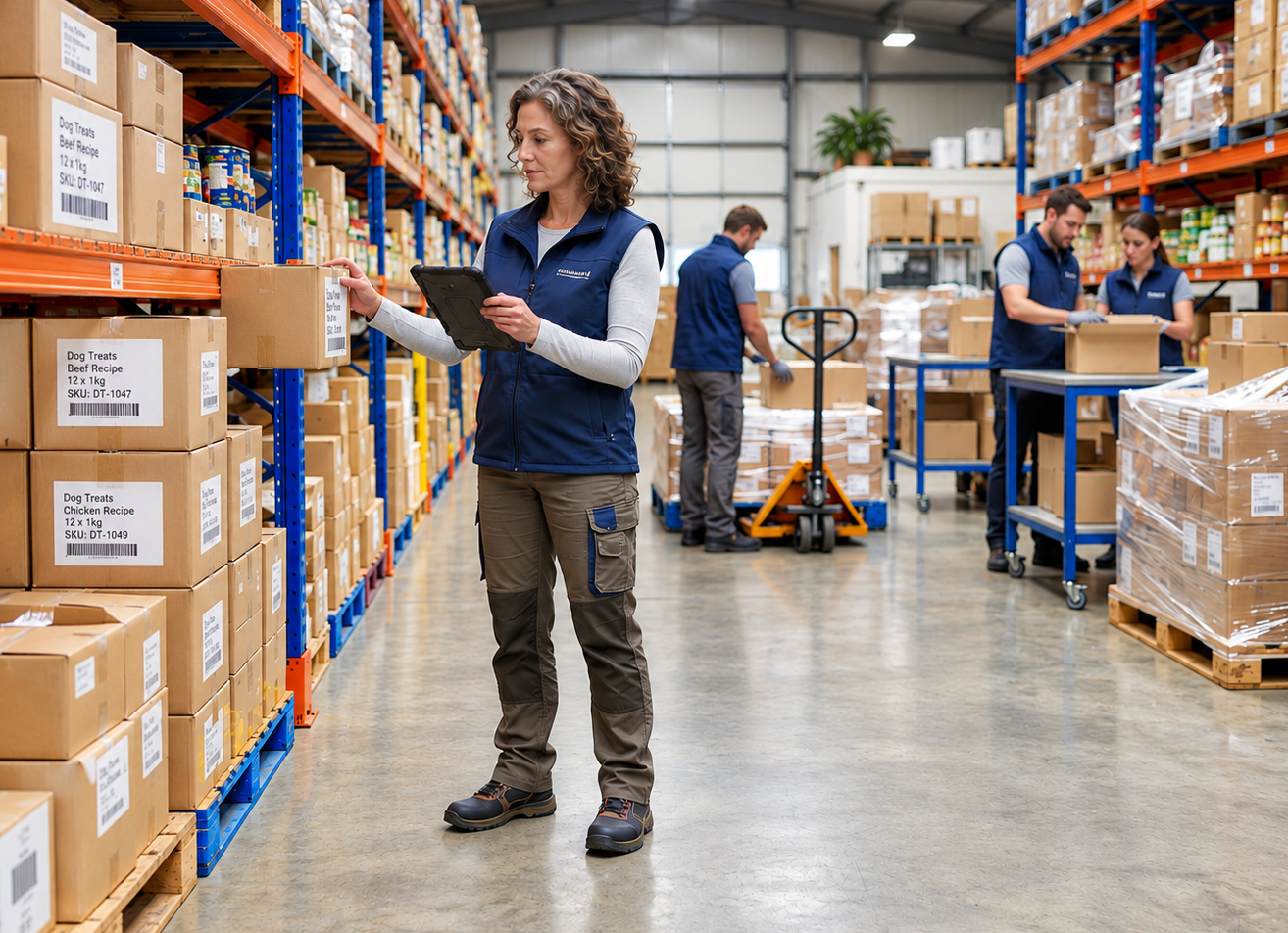 Business owner checking inventory that can affect borrowing base availability
